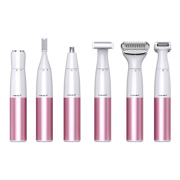 6-in-1 Multifunctional Women's Shaver Epilator Set with 1200mAh Battery Stainless Steel Blade and Free Spare Parts