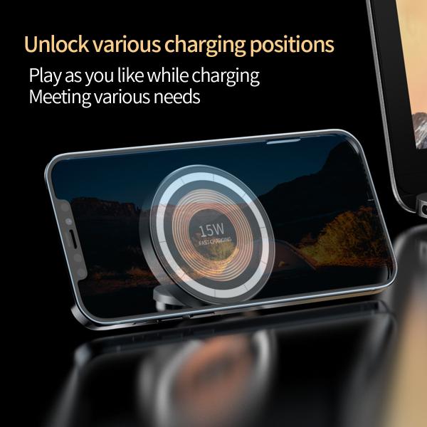 15W 3 In 1 Phone Holder Foldable Wireless Charger Fast Charging for Pad
