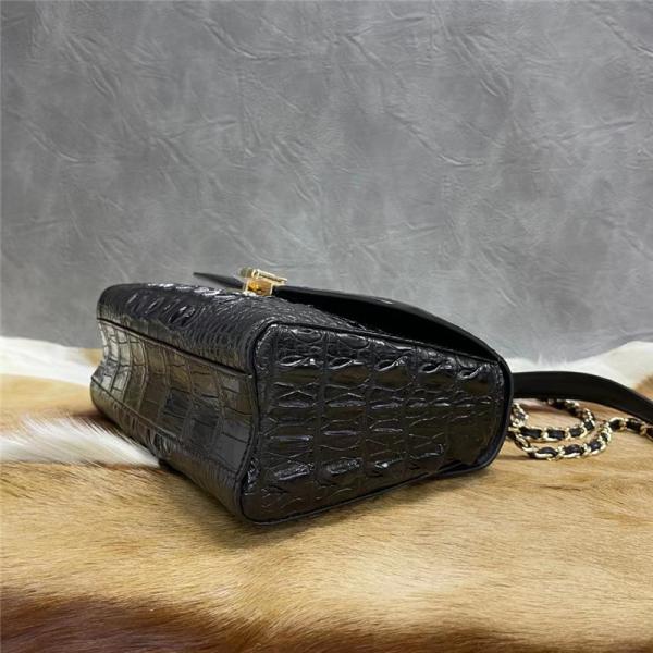 Authentic Crocodile Skin Women Small Flap Purse Genuine Alligator Leather Lady Chain Bag Female Single Shoulder Bag