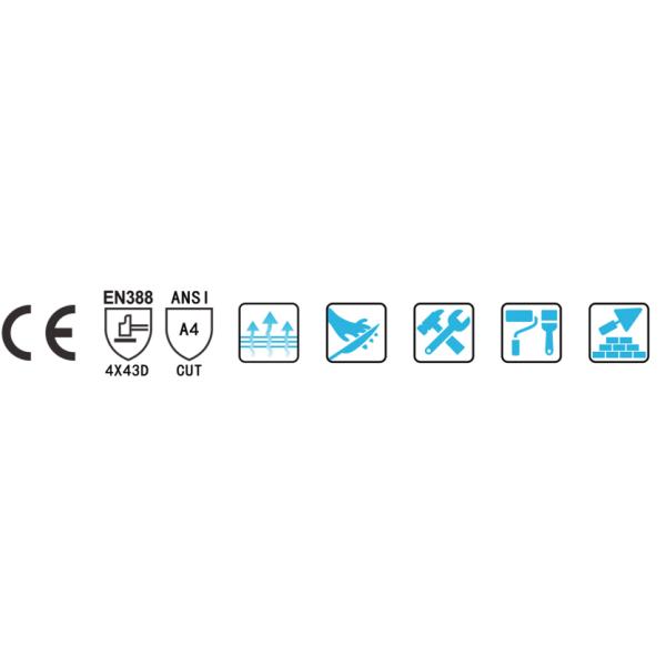 General Maintenance Seamless Machine Knitted 13G High Impact Safety Gloves