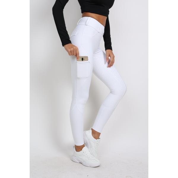 White Horse Riding Pants Full Seat Silicone Anti Pilling Womens Equestrian Breeches