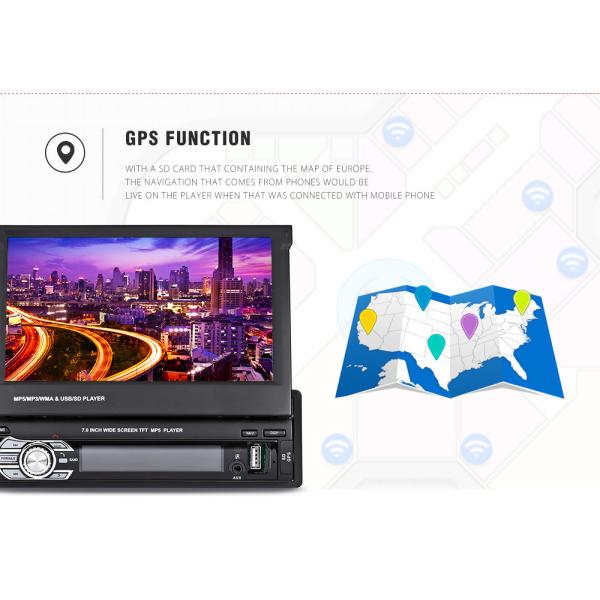 7 Inch Retractable Android Car Radio 1 Din FM AM USB Bluetooth Car Multimedia System With Gps