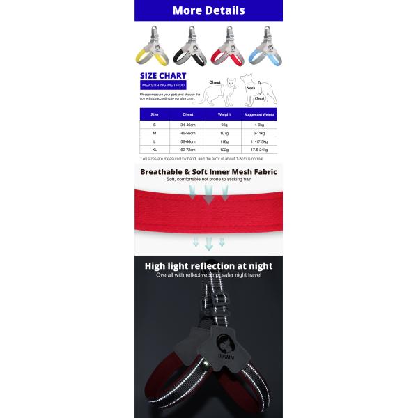 Travel Dog Harness Dog Vest Saddle Harness With Reflective Design