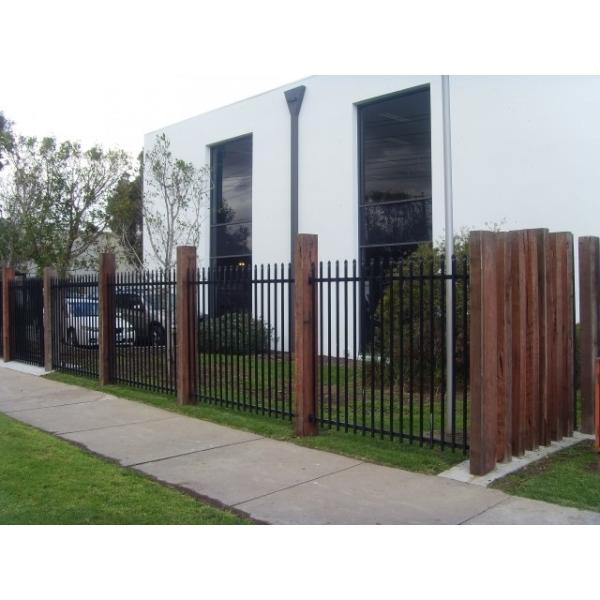 CE Waterproof Steel Garden Fencing Panels , 2.4m Wide High Security Fence
