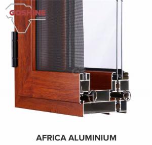 Cheap T Shape Wood Finish Aluminium Profiles Length Customized For Glass Doors wholesale