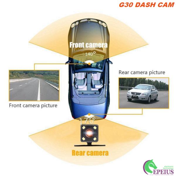Novatek 96220 Night Vision Dual Camera Dash Cam , Car Dvr Camera Recorder