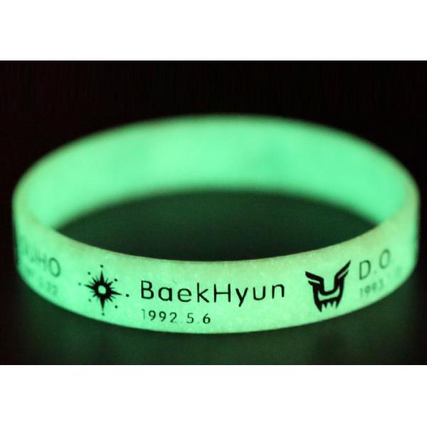 Luminous Silicone bracelet for boys girls custom logo Wristband Recessed Rubber strap words color size