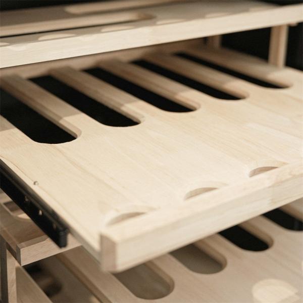 Precision Temperature Control Black Solid Wood Kitchen Wine Cooler