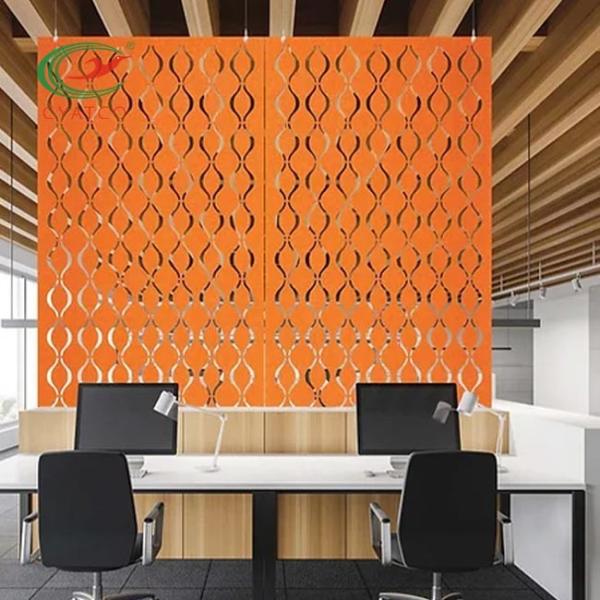 Carving Polyester PET Acoustic Board Hanging Screen Harmless Multicolor