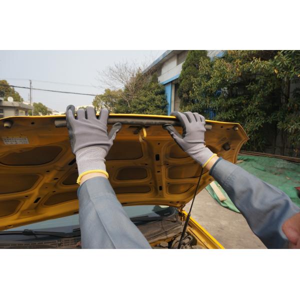 Silicone Free Grey Nylon Spandex Knit Automotive Industrial Work Nitrile Gloves