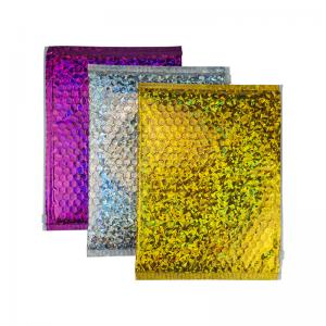 China Waterproof Poly Holographic Bubble Mailers Bags Self Adhesive For Express Shipping on sale
