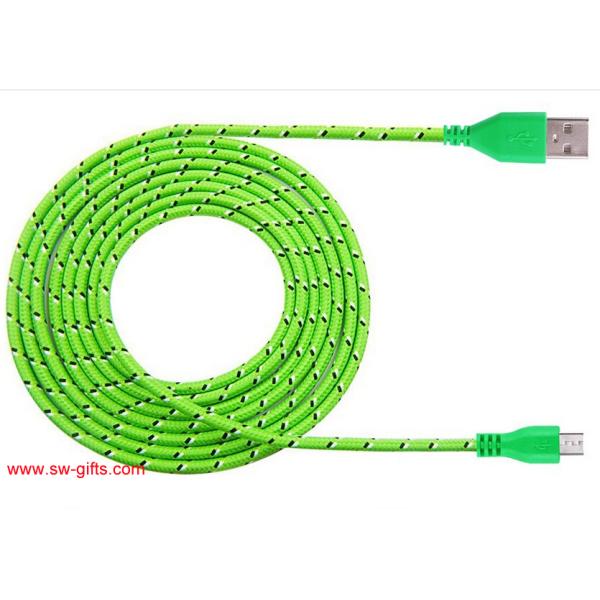 HOT 1M/2M/3M Nylon Braided Micro USB Cable, Charger Data Sync USB Cable Cord For Samsung