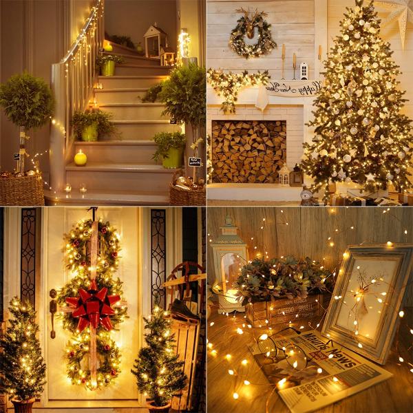 Waterproof 8 Function Battery Case Led Leather String Light For Holiday Decorations