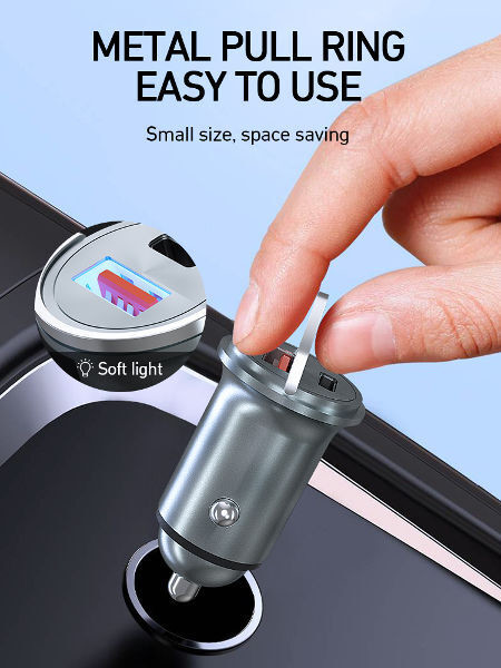 Mini 2in1 Car Fast Charger 100W Type-C USB QC for Mobile Phone