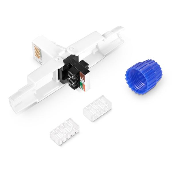 Utp Cat6A Modular Plug Rj45 Connector Connecting Keystone Adapter by Exact Cables