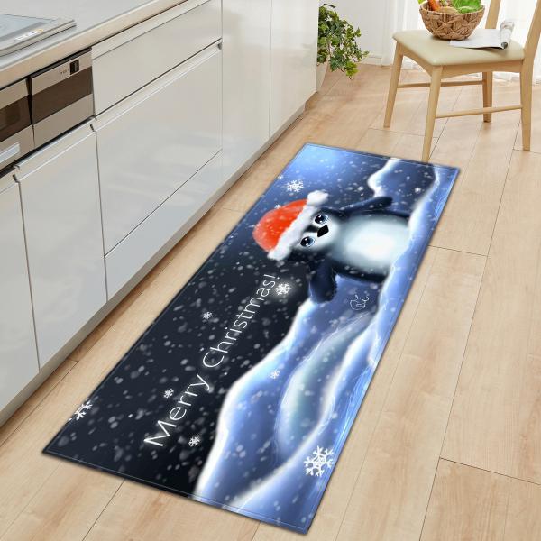 Christmas Deer Waterproof Kitchen Runner Long Strip Anti Fatigue Floor Mat