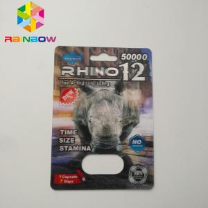Cheap 3D Rhino Blister Card Packaging Rhino 12 Rhino 11 Mens Sexual Supplements For Boosting Libido wholesale