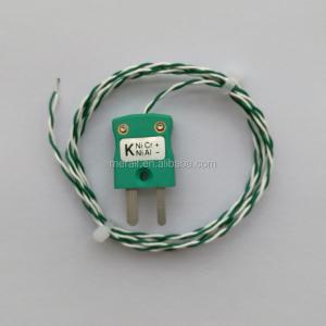 China Thermal profile  PFA high temperature stand omega k type thermocouple green connector with plug for industrial use on sale