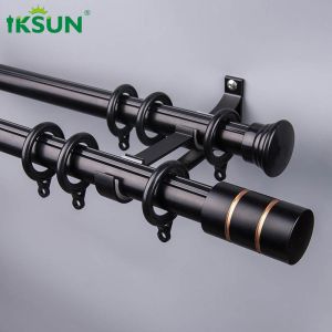 Cheap 6.7m Double Aluminium Curtain Rod Wall Mount Anodized Treatment wholesale