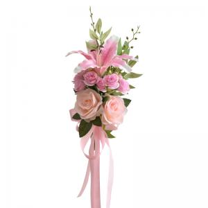 Cheap Bridesmaid Fake Silk Peony Bouquet Wedding Flowers Personalised wholesale