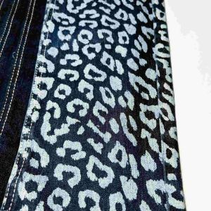 Cheap TianSL Stretch Leopard Animal Printed Denim Fabric Yarn Dyed wholesale