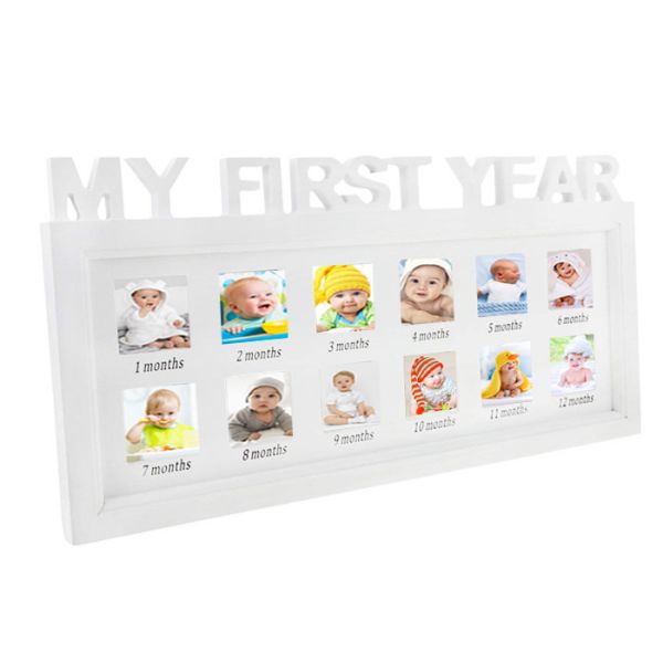 White Xmas Memories Multi Picture Frames Gift For Newborn Girls / Boys Babies