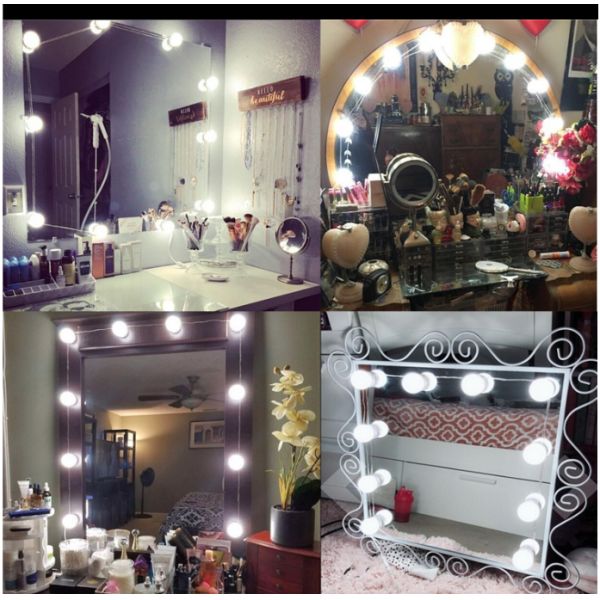 Hollywood Style LED Makeup Vanity Lights Wall Mounted Bathroom Mirror Front Lamp IP43