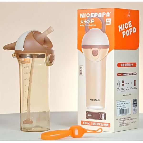 Slided cap PPSU Sippy Cup Natural Pose Baby Gift anti-choking BPA-Free Bite Resistant Water Sippy kids Baby Love