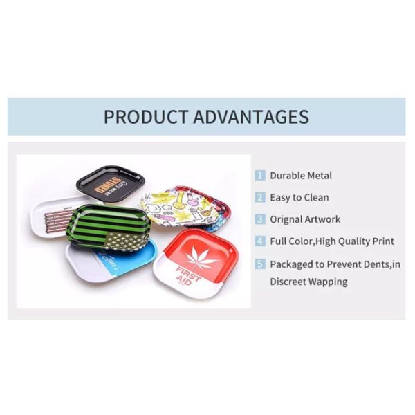 Customized Weed Rectangle Tin Box With Lid Custom Weed Packaging Can