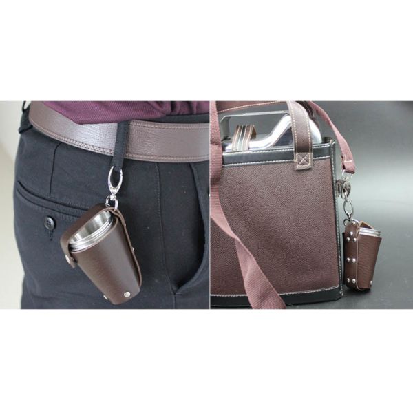 High Grade Metal Wine Cup Pu Skin Pat For Men European Style Logo Printable