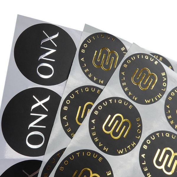OEM ODM Metallic Foil Labels Shinny Silver Gold Sticker Labels Custom Die Cut Vinyl Stickers