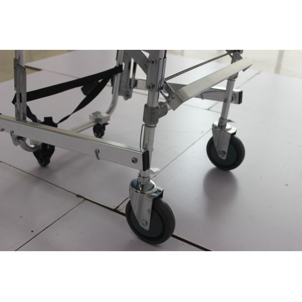 90CM 2 Fold Convertible Wheelchair Cum To Stretcher Hospital Ambulance Aluminum Alloy