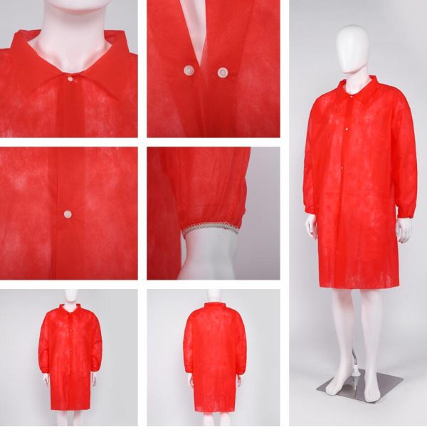 S&J Factory Price Nonwoven Disposable PP white Lab Coat Non woven for Kids or Adults