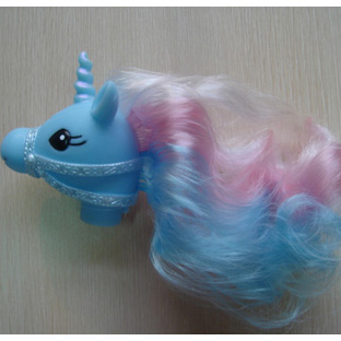 Custom cartoon plastic mini rainbow horse toy
