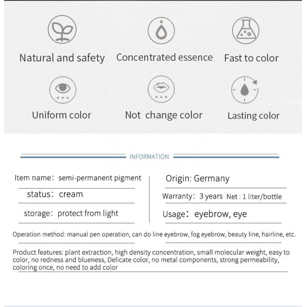 OEM Private Label Germany import Original Microblading Pigment Color tattoo ink pigment eyebrow tattoo ink