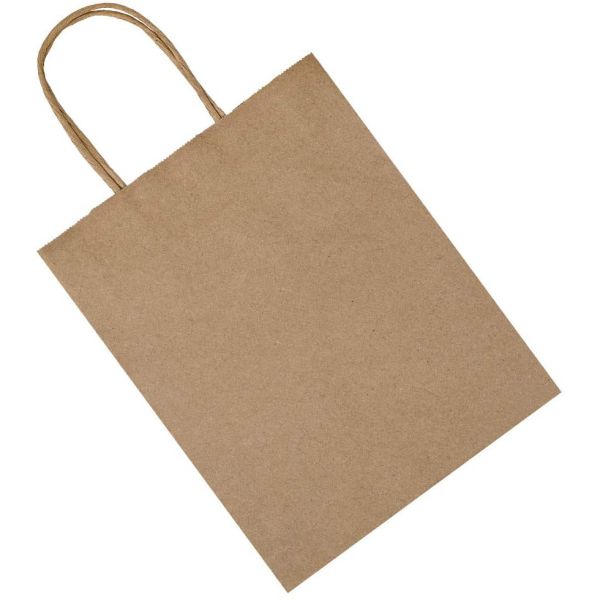100gsm Square Bottom Greaseproof Brown Kraft Paper Grocery Bags Bulk For Food Delivery