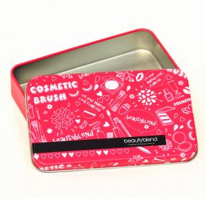 Cheap Cosmetic Rectangular Tin Box , Metal Container Box 150*92*30H mm wholesale