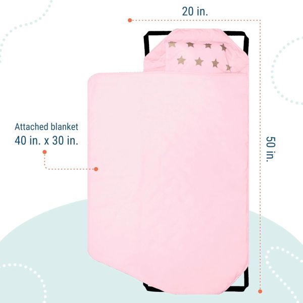 Modern Nap Mats For Preschool Soft Cotton Blend With Pillow Elastic Straps