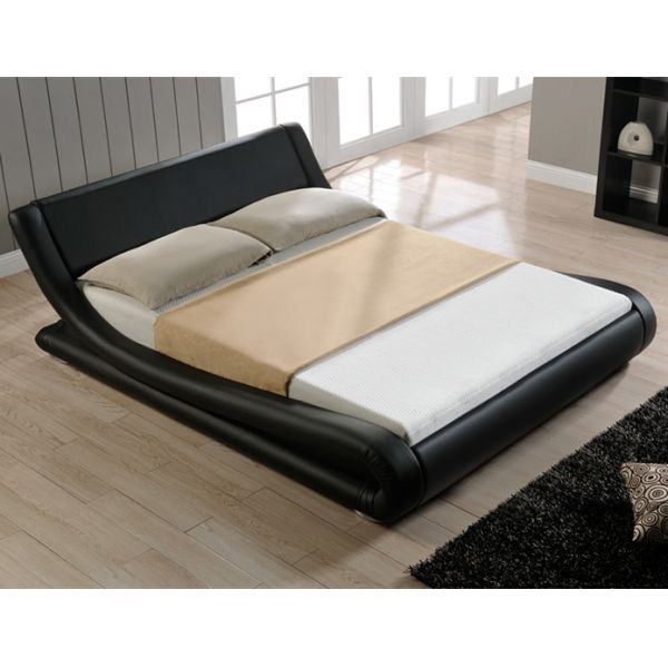 Faux leather Curshed Velvet Upholstered Fabric Bed With LED Light Headboard