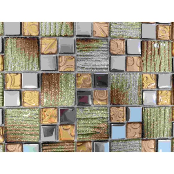 Bathroom Kitchen Wall Decorative Glass Mosaics Marble Designs Stone Mix Metal Mosaic Tiles