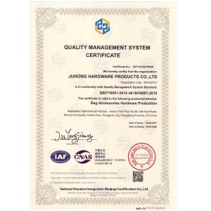 Juhong Hardware Products Co.,Ltd Certifications