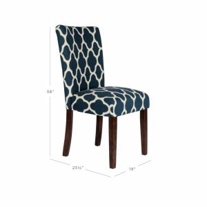 Classic Upholstered Printed Fabric Dining Chairs , Coloured Fabric Dining Chairs