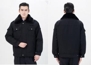 Cheap Fur Collar Security Guard Uniform , Security Guard Jackets With Two Pockets wholesale