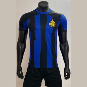 Cheap Blue Black 100% Polyester Football Fan Jersey Resilient wholesale