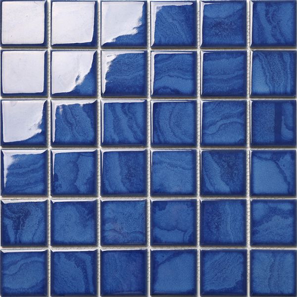 Kiln Change Ceramic Mixed Blue Mosaic Tiles Square for Swimming Pool