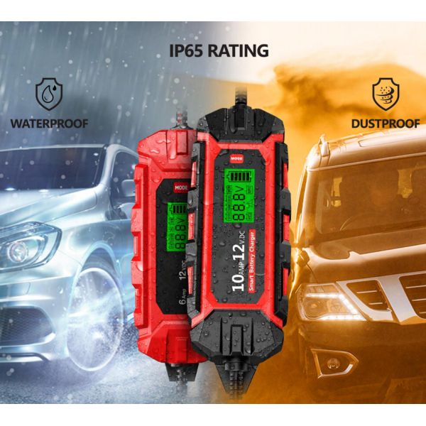 IP65 12V 10A Portable Car Battery Charger With 1M Cable Length And Jump Starting