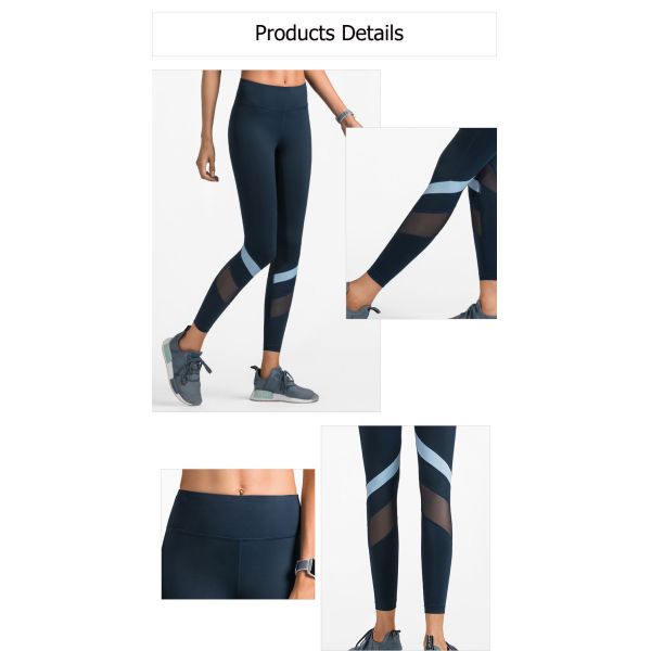 Fashion Mesh Splicing Collision Color Tight Fit Leggings