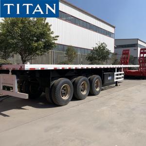 China 40ft Container Transport Platform Semi Trailer Flat Bed Trailer with Twist lock on sale