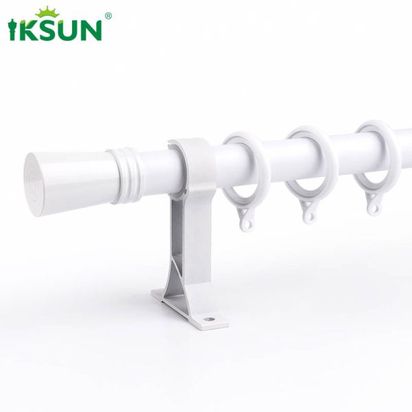 Noise Free 22 Ft Curtain Rod , White Adjustable Curtain Pole Aluminium 6063 Material