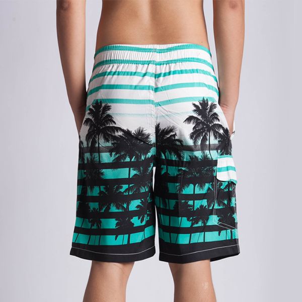 Oem Factory Manufacturer Custom Logo Knitted Beach Surf Shorts Hawaiian Style Male Swimming Wear